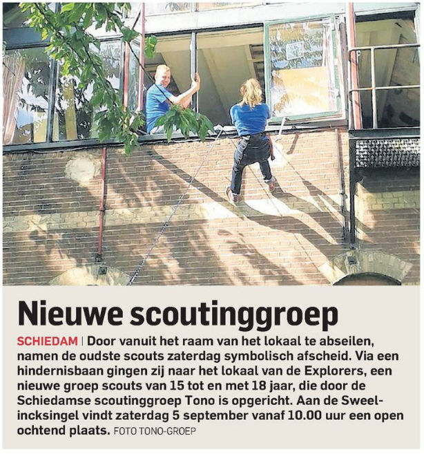 In het waterweg-katern van het Algemeen Dagblad/Rotterdams Dagblad werd de oprichting van de explorers ook nog even genoemd (foto: Addy Pool)