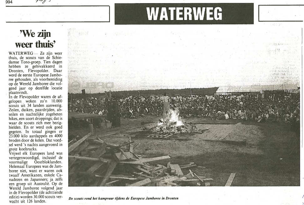 Het Schiedams Nieuwsblad plaatste op 16 augustus 1994 dit artikel