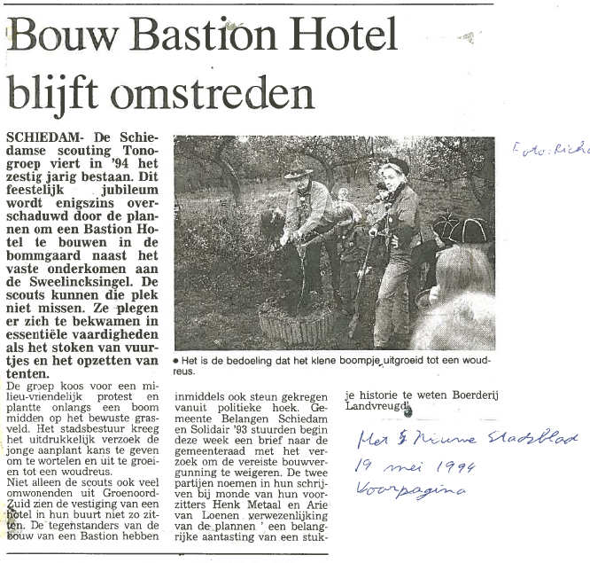 In het Nieuwe Stadsblad van 19 mei 1994 verscheen dit artikel. Foto: Richard Spruit (Dolfijn)