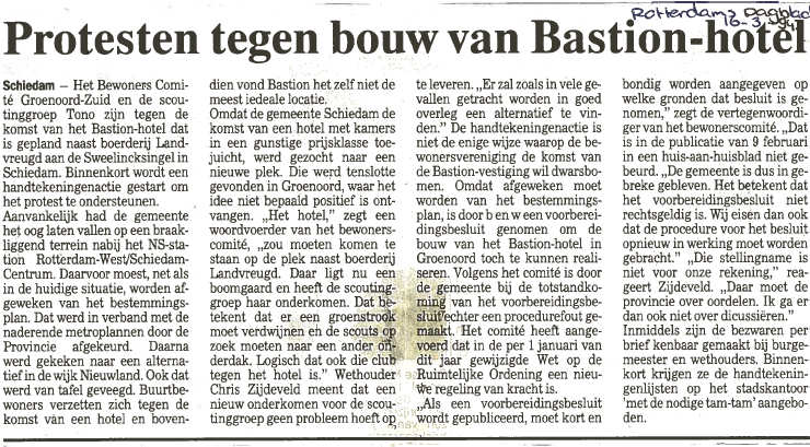 In het Rotterdams Dagblad van 16 maart 1994 verscheen dit artikel